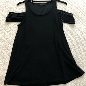 Black Strappy Cold Shoulder Top